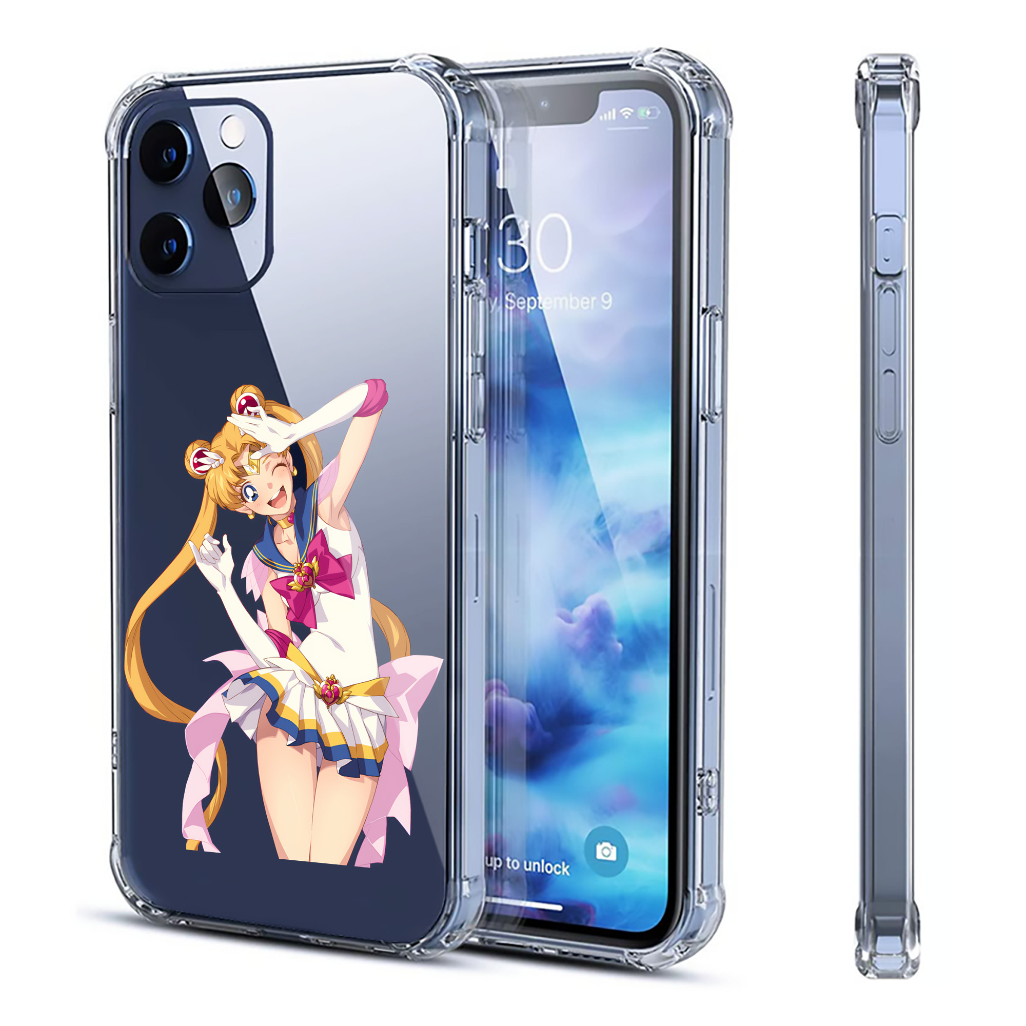 （画像用） 美少女戦士セーラームーン 月野 うさぎ つきの うさぎ Sailor Moon Tsukino Usagi 【iPhone 12シリーズ対応】透明スマホケース（クリアソフトケース）
